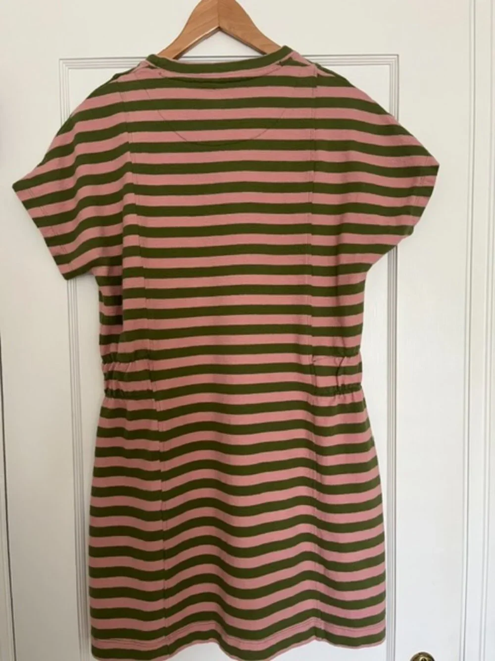 KOMODO Una Organic Cotton Mini Dress in Pink and Green Stripe | Size 6 - Picture 8 of 12